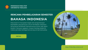 Mata kuliah ini merupakan bagian dari pengembangan kepribadian yang bertujuan untuk membekali mahasiswa kemampuan berbahasa Indonesia secara ilmiah, baik dalam berpikir, menyusun gagasan, maupun bersikap akademik melalui penulisan berbagai bentuk karya ilmiah berkualitas.