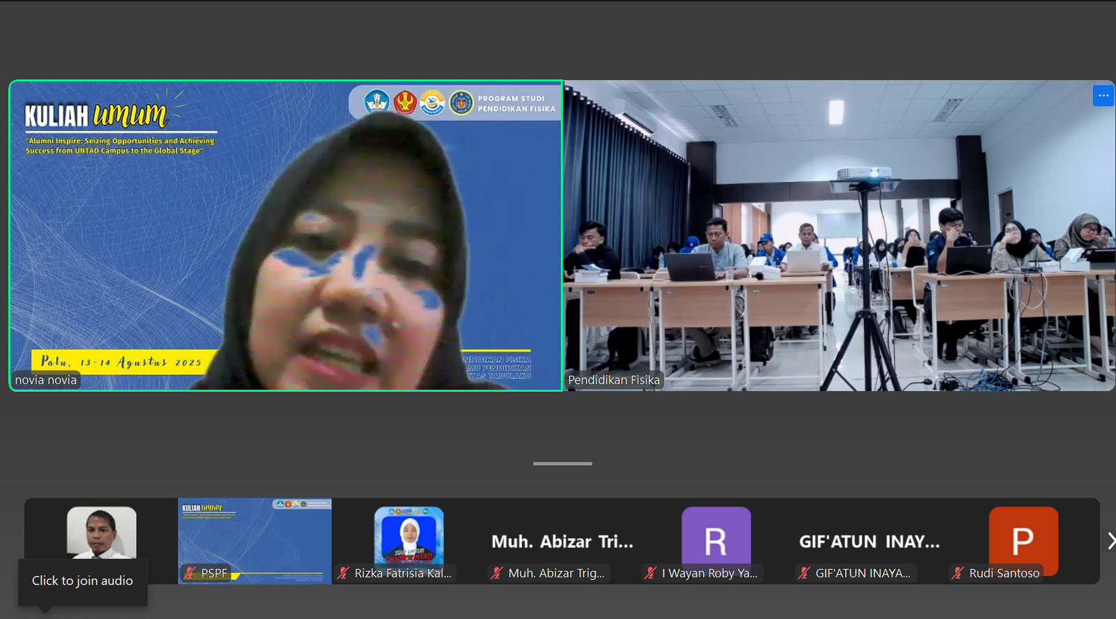 Kuliah Umum Hari Kedua Program Studi Pendidikan Fisika UNTAD Hadirkan Inspirasi dari Dunia Riset hingga Kreativitas Digital